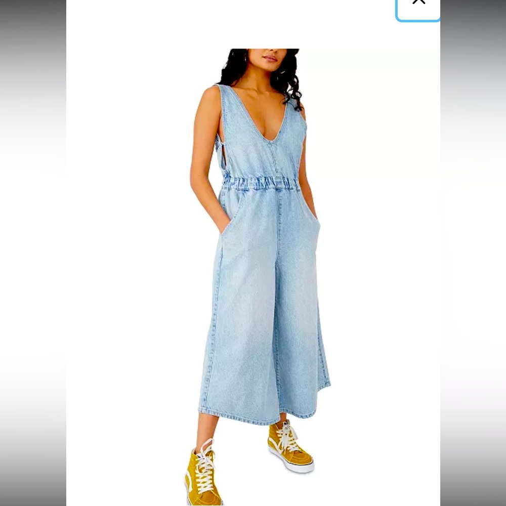 We The Free Light Blue Denim Jumpsuit